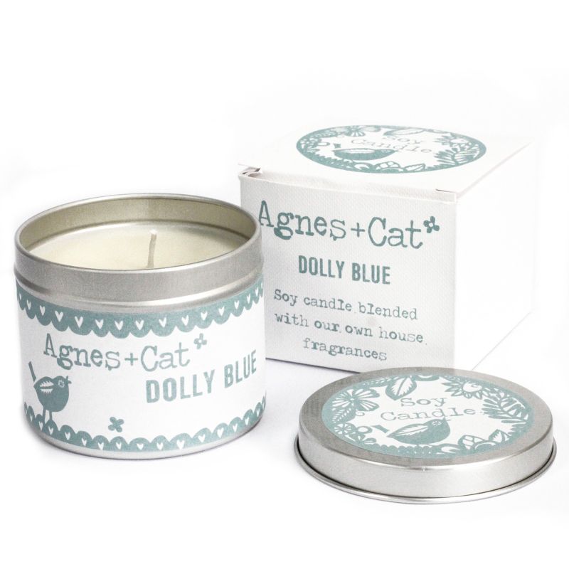 200g Poklon Kutija Sojina Svijeća u Limenci - Dolly Blue