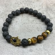 Narukvica od Lava Kamena - Hamsa/Tigrovo Oko