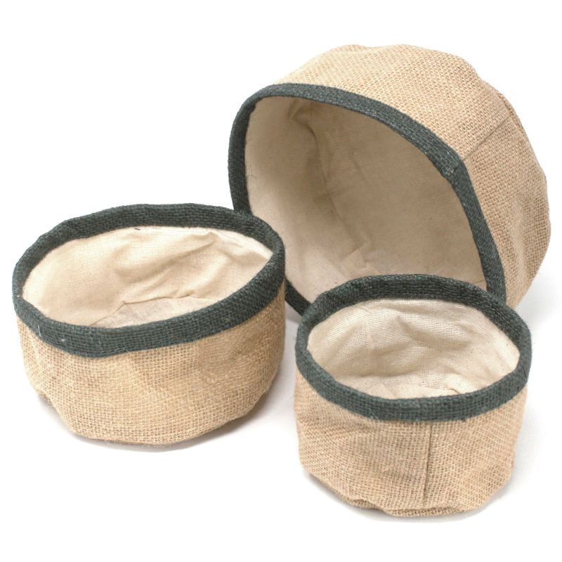 Set od 3 Košare od Prirodne Jute - Siva