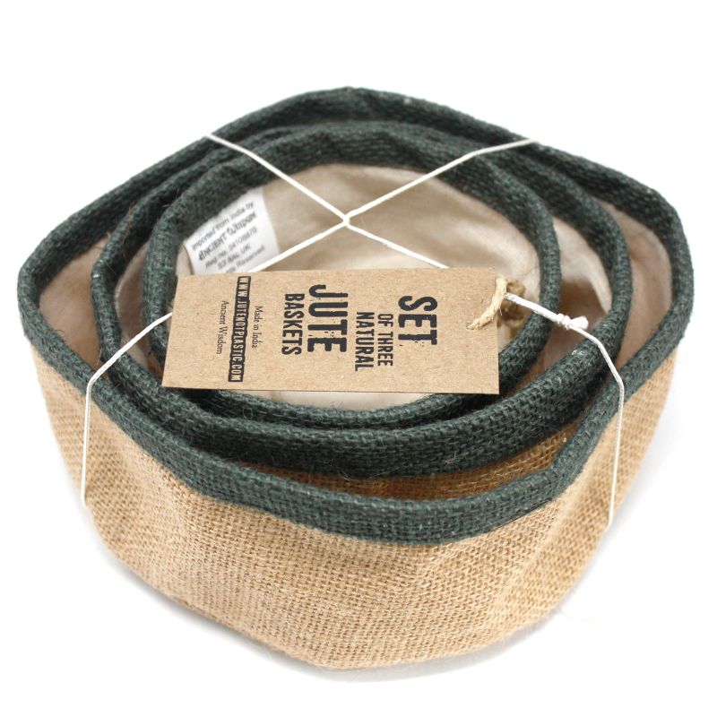 Set od 3 Košare od Prirodne Jute - Siva