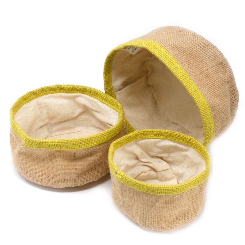 Set od 3 Košare od Prirodne Jute - Maslinasta