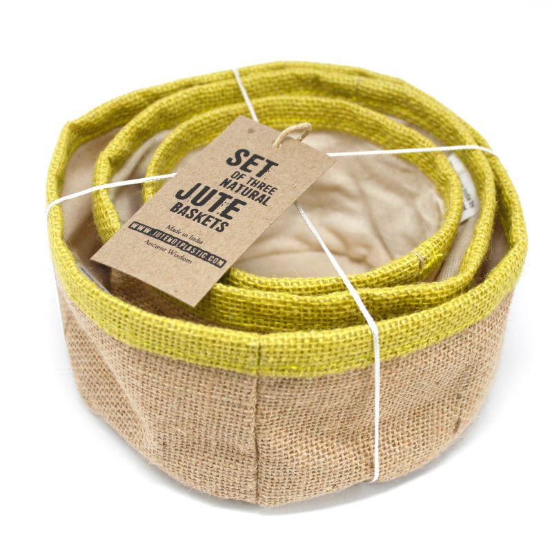 Set od 3 Košare od Prirodne Jute - Maslinasta