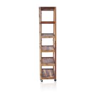 Vitrina sa Šest Polica s Kotačima - Reciklirano Drvo - 79x37x180cm