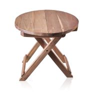 Okrugli Sklopivi Stolić od Recikliranog Drva - 50x50cm