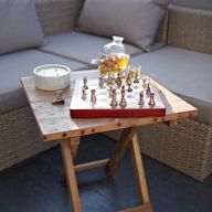 Četvrtasti Stolić od Recikliranog Drva - 50x50cm