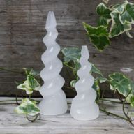 Spiralni Toranj od Selenita - Rog Jednoroga - 10 cm