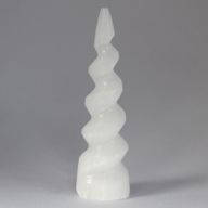 Spiralni Toranj od Selenita - Rog Jednoroga - 15 cm