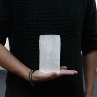 Svijećnjak od Selenita - Cilindar - 15 cm