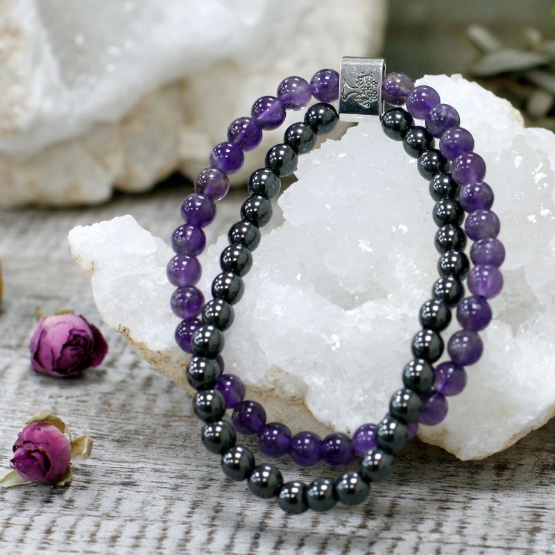 Dvostruka Magnetna Narukvica - Ametist