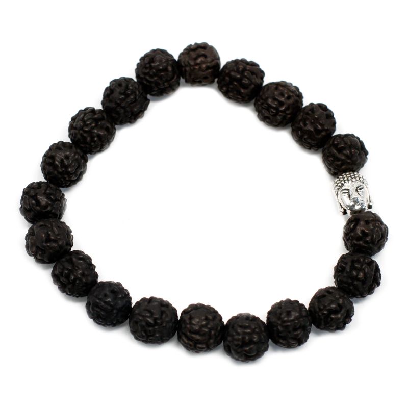 Rudraksha Buddha Mala Narukvica - Crna