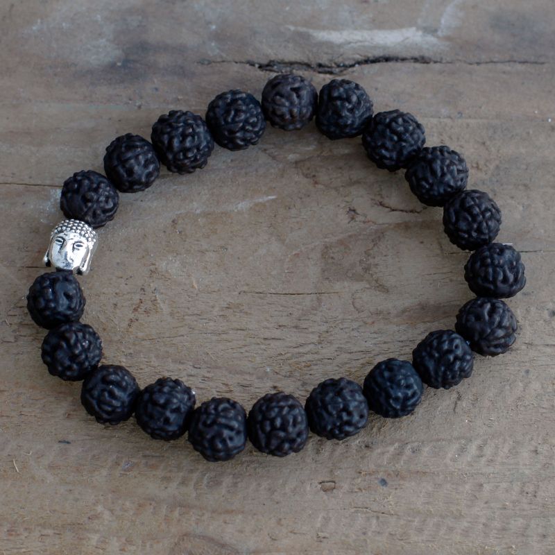 Rudraksha Buddha Mala Narukvica - Crna