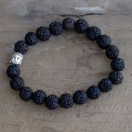 Rudraksha Buddha Mala Narukvica - Crna