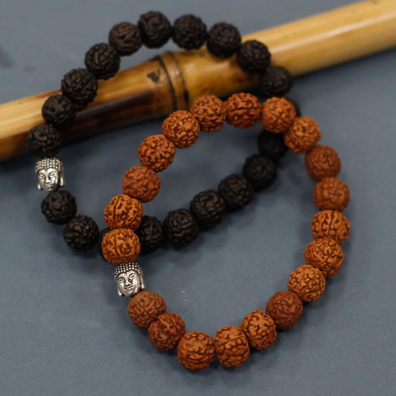 Rudraksha Buddha Mala Narukvica - Crna