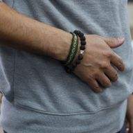 Rudraksha Buddha Mala Narukvica - Crna
