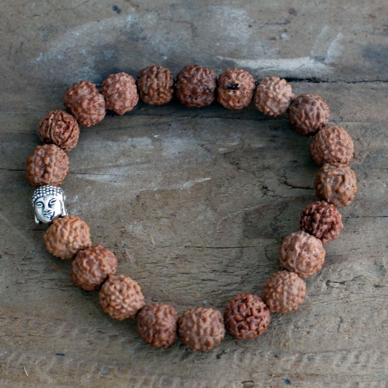 Rudraksha Buddha Mala Narukvica - Smeđa