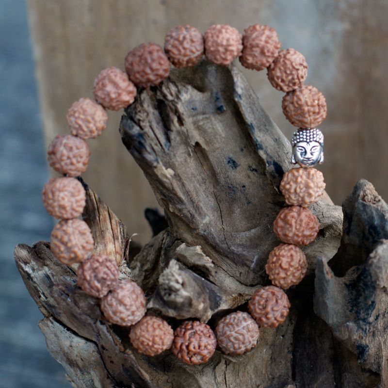 Rudraksha Buddha Mala Narukvica - Smeđa