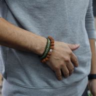 Rudraksha Buddha Mala Narukvica - Smeđa