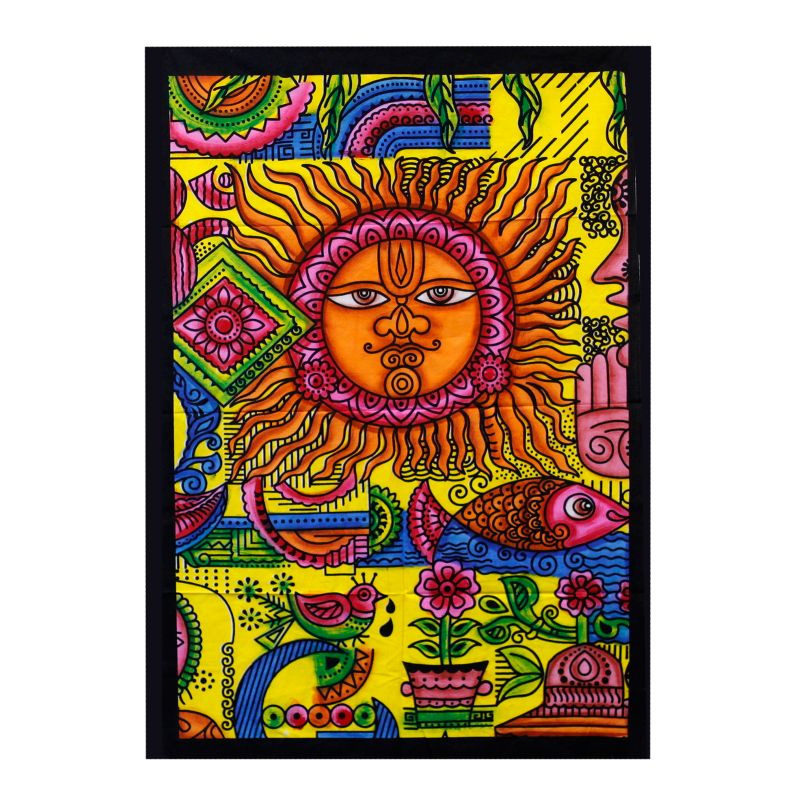 Ručno Oslikano Pamučno Zidno Platno - Sunce
