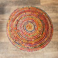 Okrugli Tepih od Jute i Recikliranog Pamuka - 90 cm