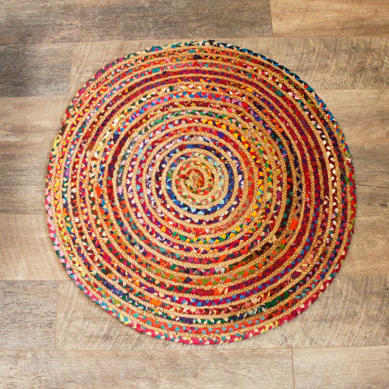 Okrugli Tepih od Jute i Recikliranog Pamuka - 90 cm