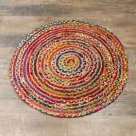Okrugli Tepih od Jute i Recikliranog Pamuka - 90 cm