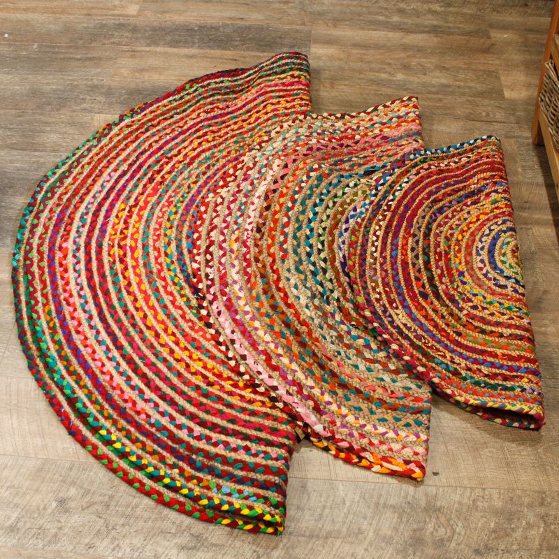 Okrugli Tepih od Jute i Recikliranog Pamuka - 150 cm