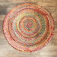 Okrugli Tepih od Jute i Recikliranog Pamuka - 120 cm