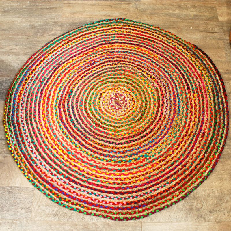 Okrugli Tepih od Jute i Recikliranog Pamuka - 150 cm