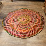 Okrugli Tepih od Jute i Recikliranog Pamuka - 150 cm