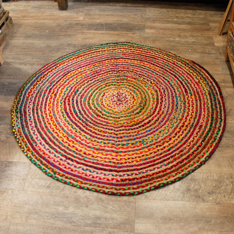 Okrugli Tepih od Jute i Recikliranog Pamuka - 150 cm