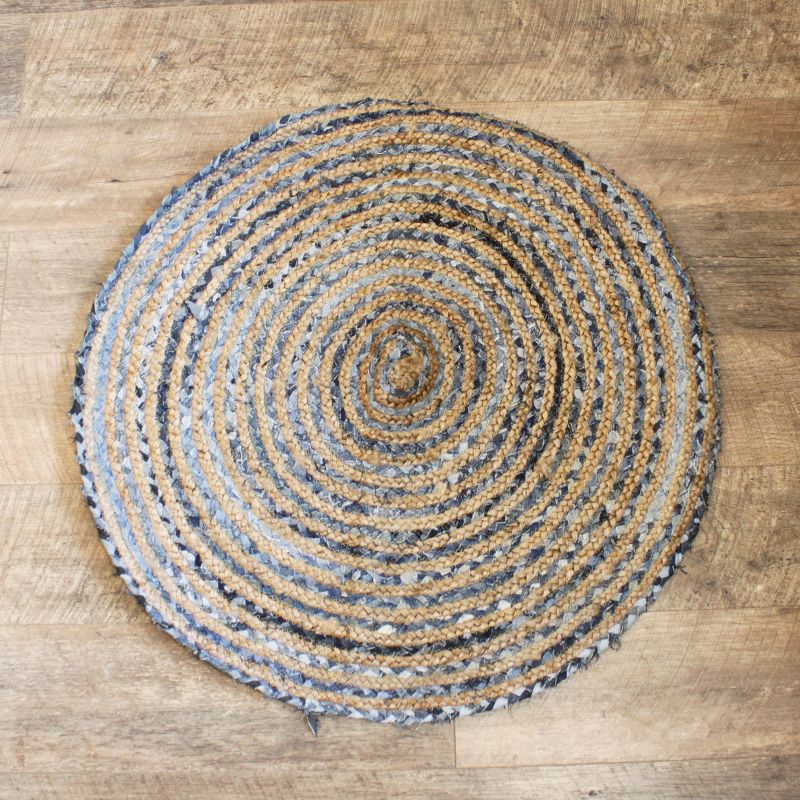Okrugli Tepih od Jute i Recikliranog Trapera - 90 cm