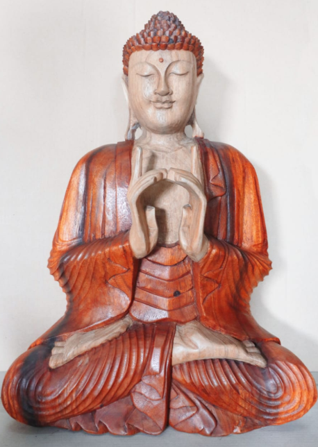 Ručno Izrezbarena Buddha Statua - Dvije Ruke 60cm