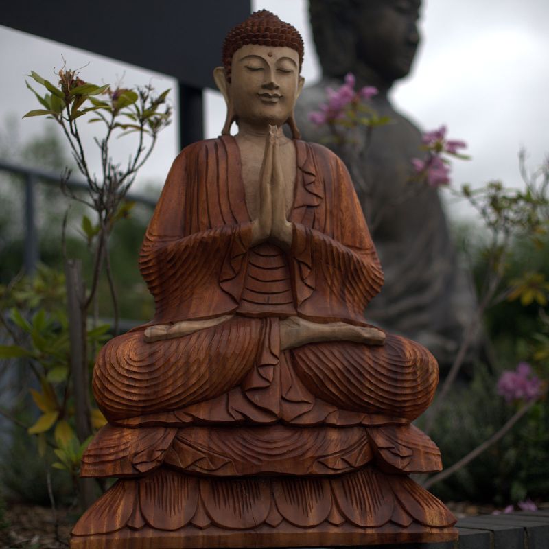 Ručno Izrezbarena Buddha Statua - Molitva 80cm
