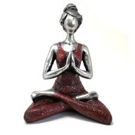 Figure Yoga Dame - Srebrna i Bordo 24cm