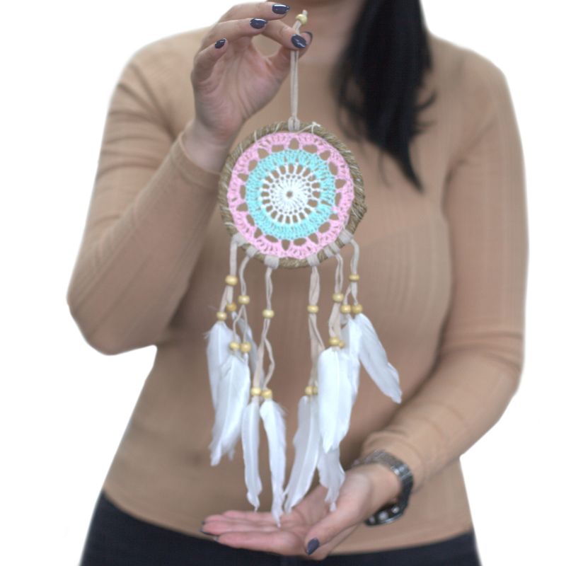 Macramé Hvatač Snova u Pastelno Ružičastoj 12cm (razne boje)