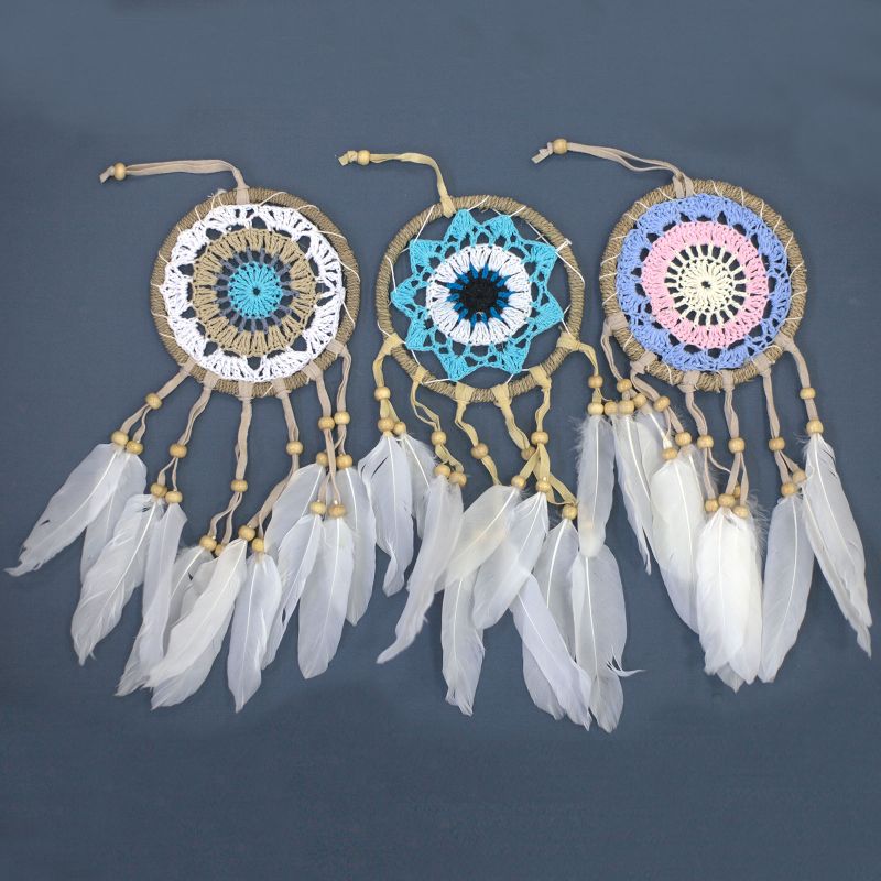 Macramé Hvatač Snova u Pastelno Plavoj 12cm (razne boje)