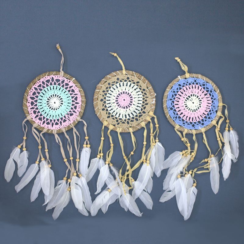 Macramé Hvatač Snova u Pastelno Ružičastoj 16cm (razne boje)