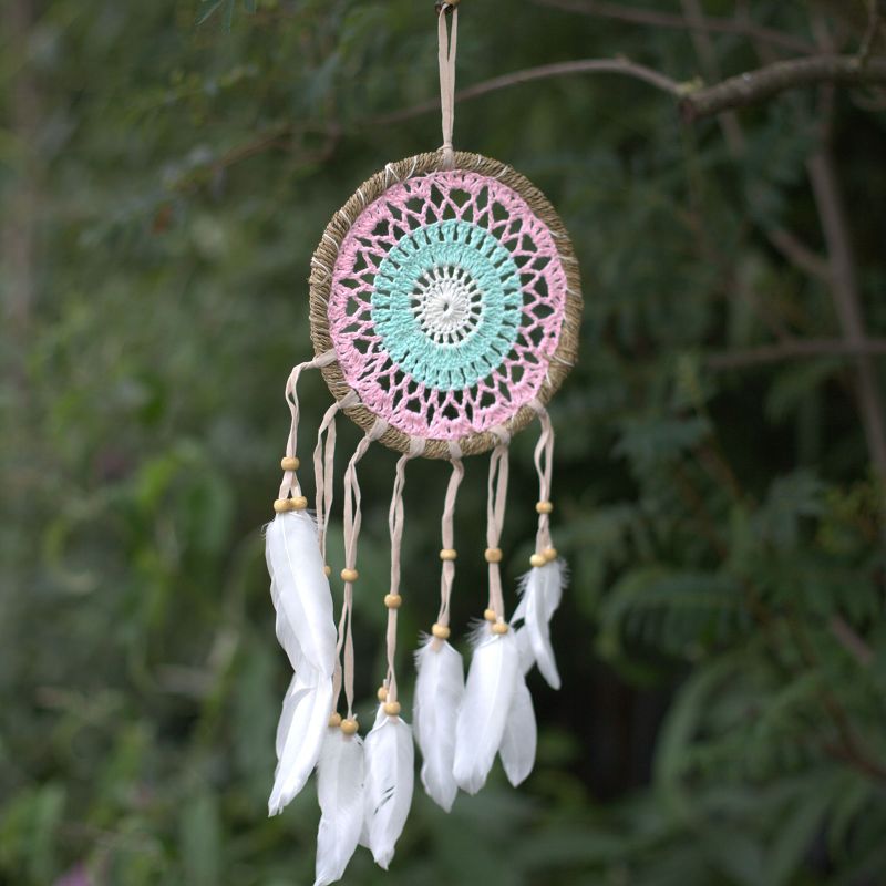Macramé Hvatač Snova u Pastelno Ružičastoj 16cm (razne boje)