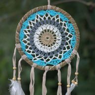 Macramé Hvatač Snova u Pastelno Plavoj 16cm (razne boje)