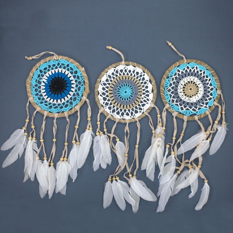 Macramé Hvatač Snova u Pastelno Plavoj 16cm (razne boje)