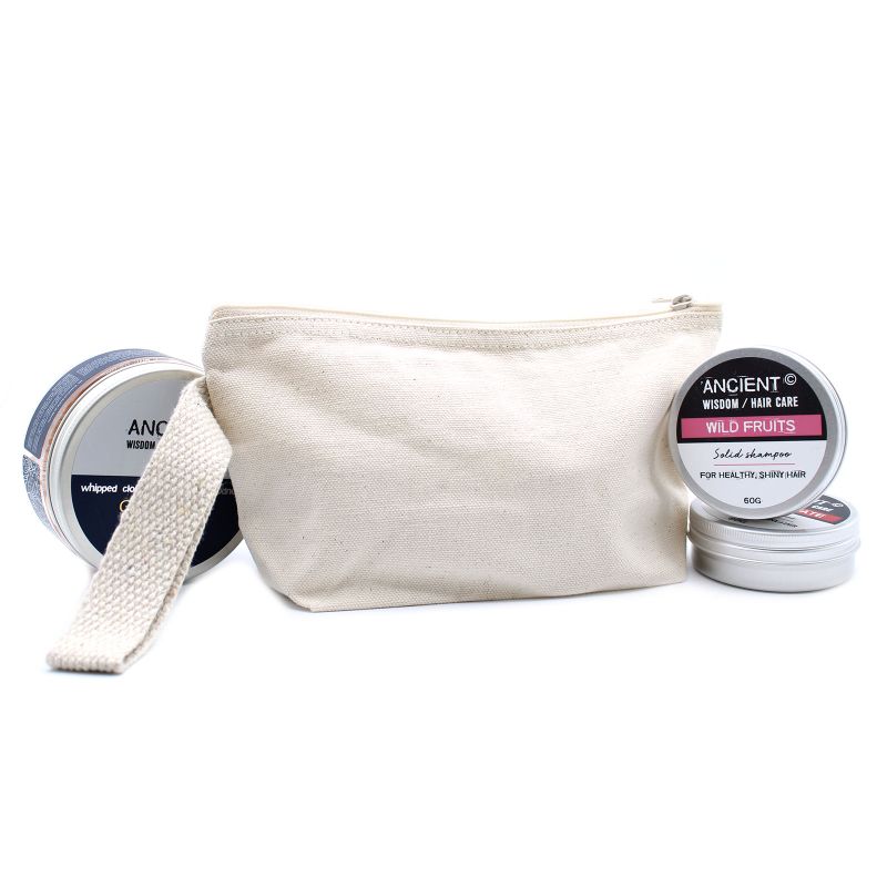 Toaletna Torbica od Prirodnog Pamuka s Ručkom 10 oz -  22x12x7 cm