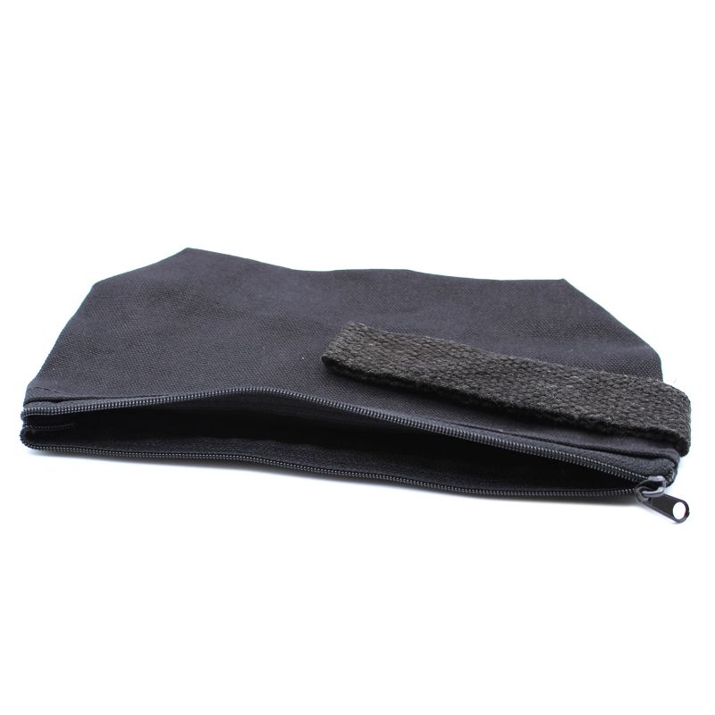 Crna Pamučna Toaletna Torbica s Ručkom 10 oz - 22x12x7 cm