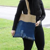 Mrežasta Torba od Prirodne Meke Jute i Pamuka - Denim