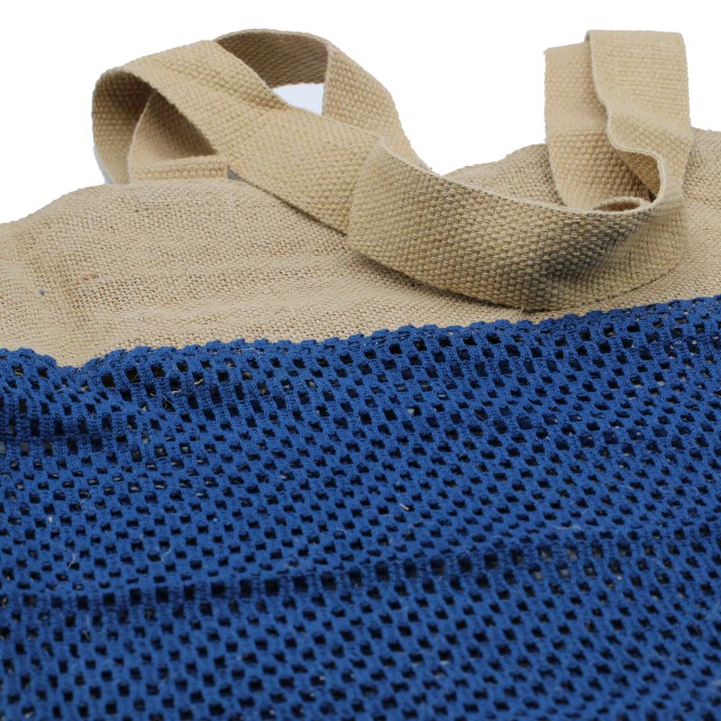 Mrežasta Torba od Prirodne Meke Jute i Pamuka - Denim