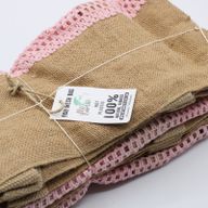 Mrežasta Torba od Prirodne Meke Jute i Pamuka - Ružičasta
