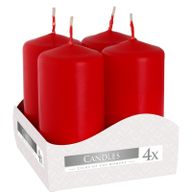 Set od 4 Cilindrične Svijeće 40x80mm - Crvena