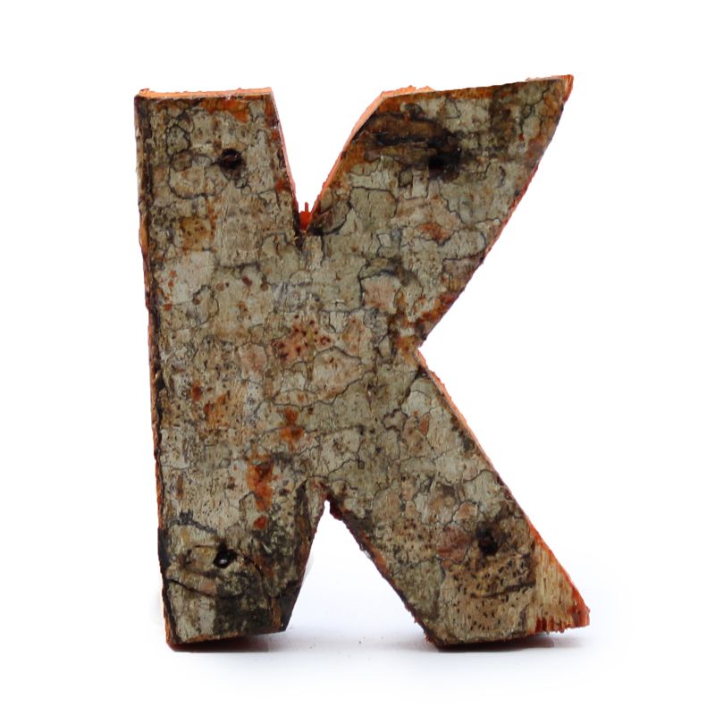 Rustikalna Slova od Kore Drveta - "K" - 7cm