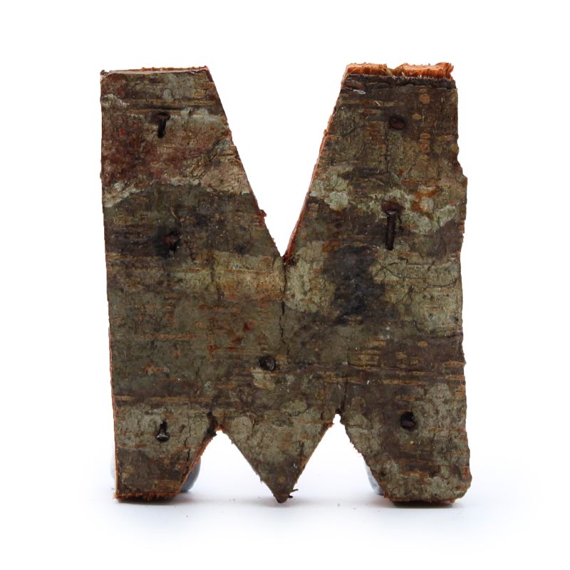 Rustikalna Slova od Kore Drveta - "M" - 7cm