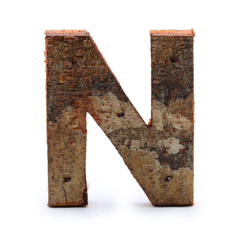 Rustikalna Slova od Kore Drveta - "N" - 7cm