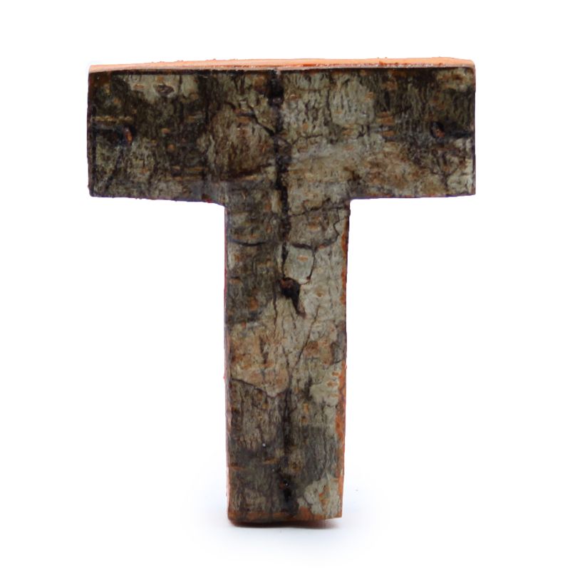 Rustikalna Slova od Kore Drveta - "T" - 7cm